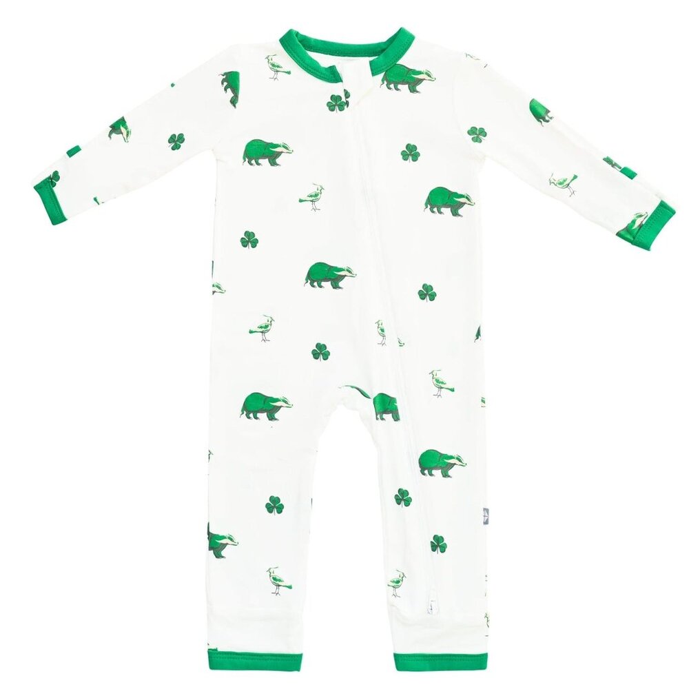 Kyte BABY Irish 18-24M Zippered Romper, Retired Print, EUC